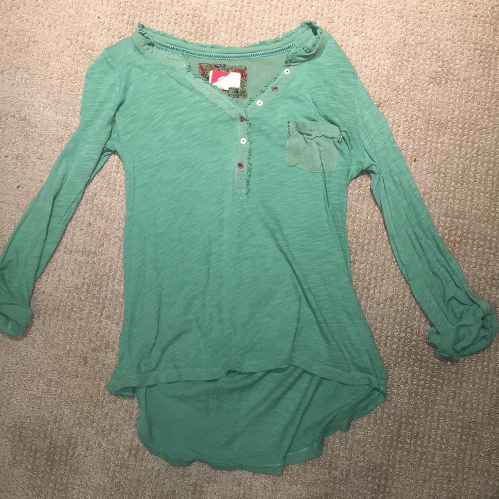 Green anthropologie blouse